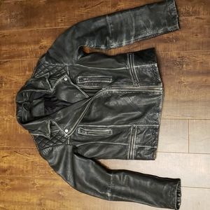 All Saints Cargo Biker Leather Jacket